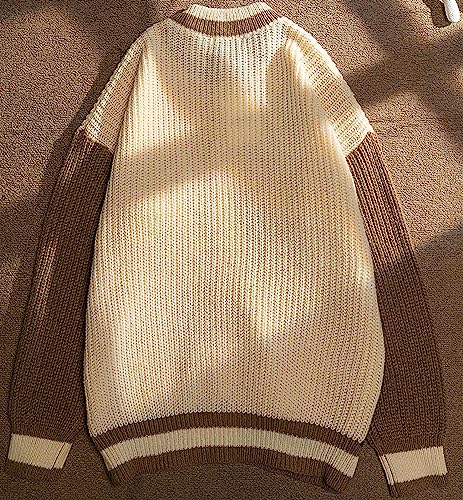 ebossy Womens Cute Bear Embroidery Knit Cardigans Casual Loose Button Down Drape Long Sleeve Varsity Sweater Jacket2