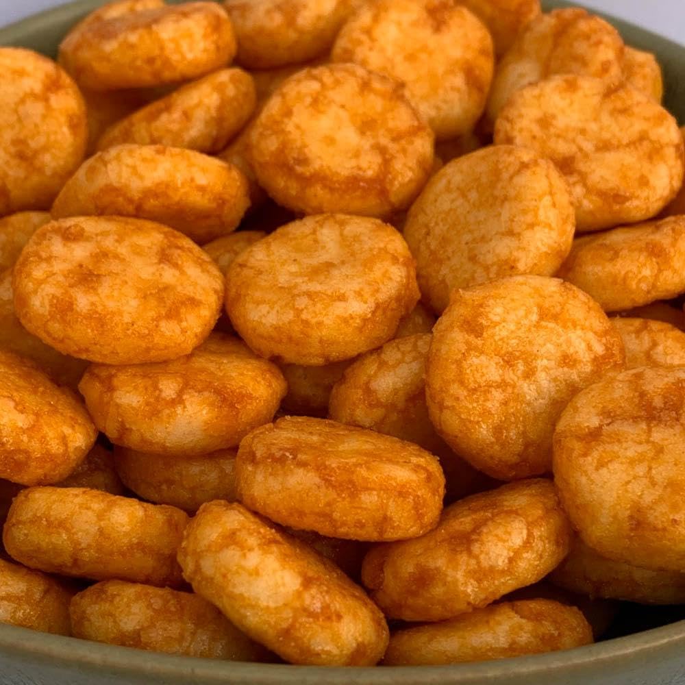 NULTHY 1kg - Galletas de Arroz Sabor Barbacoa BBQ, Snack Crujiente Ahumado, Aperitivo Intenso