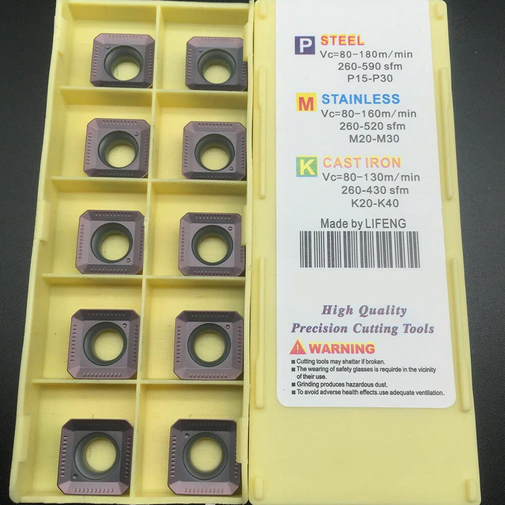 Lot de 10 inserts en carbure SEKT1204 AFTN-XM LF6018 pour fraisage en carbure SEHT1204