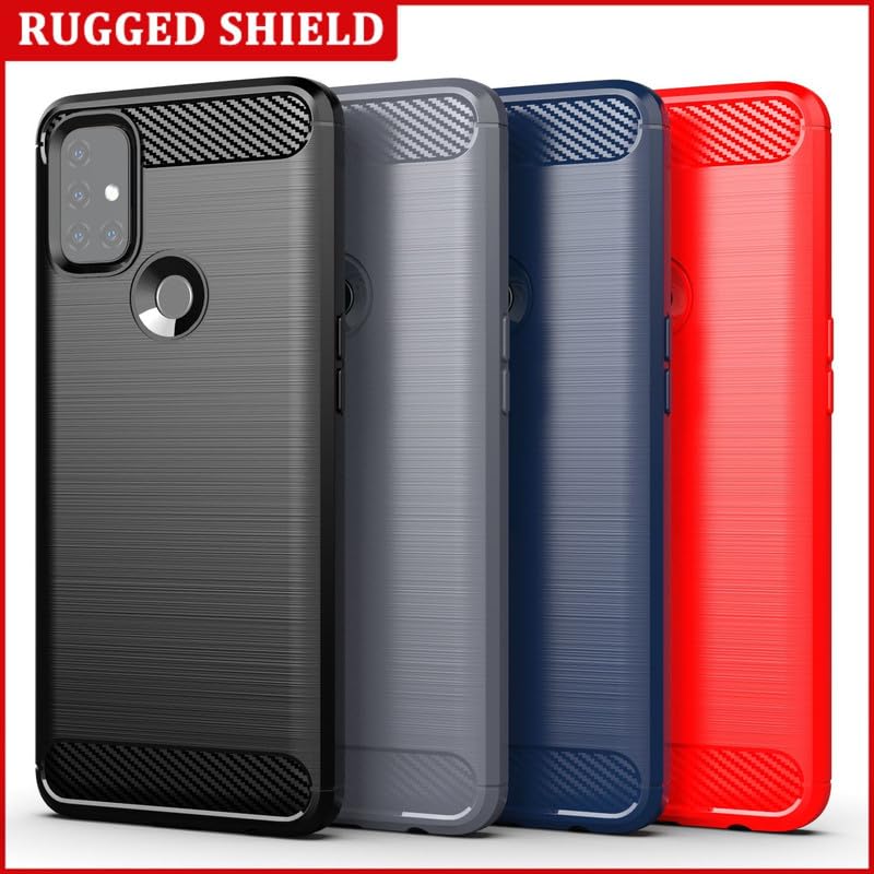 Image of Hybrid Carbon Fiber Back Case for OnePlus Nord N10 5G (Blue)