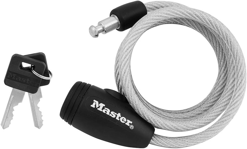 Master Lock 8109D Compact Cable Lock, Silver, 5-Foot X 5/16-inch