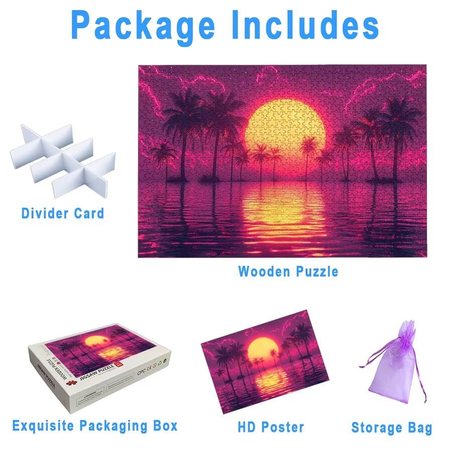 Puzzle 1500 Piezas Atardecer para Adultos, Puzzle Paisajes de Madera con Caja Regalo para Adultos, Rompecabezas Desafiante para Toda la Familia, Rompecabezas para Regalo Mujer, Regalo Hombre, -5485