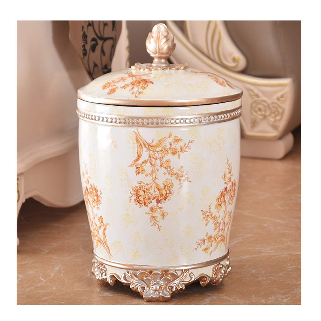 Paper Bins Trash can Rubbish Bin Resin Trash Can with Lid 12L Large Capacity Rubbish Bin Decoration Ornaments