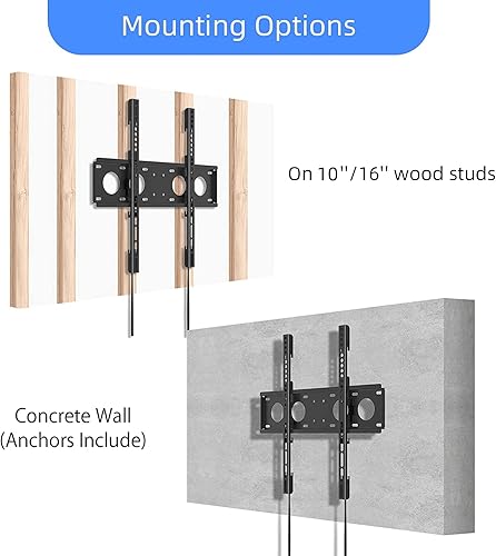 Miniatura 6 de Soporte de pared para TV de altura ajustable, soporte para la mayoría de televisores LED, LCD y plasma de 26 a 55 pulgadas, soporta hasta 99 libras,