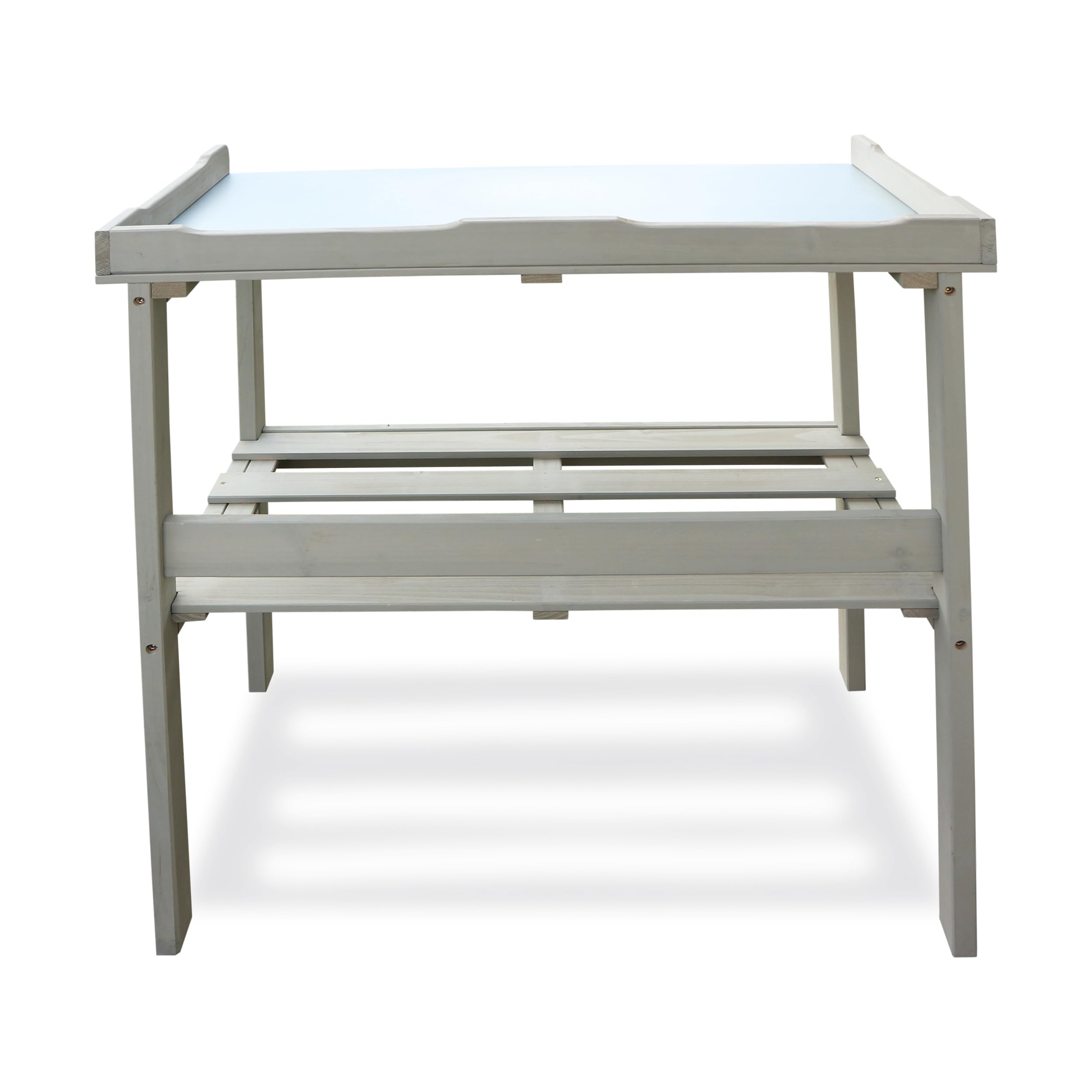 HABAU Pflanztisch mit Arbeitsplatte aus Metall und Ablage, 78 x 38 x 85 cm
