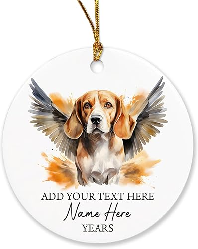 Vista 117 de Adorno conmemorativo personalizado de Bulldog Inglés – Alas de ángel, regalo de Navidad personalizado para perro, mamá y papá Adorno de Bulldog