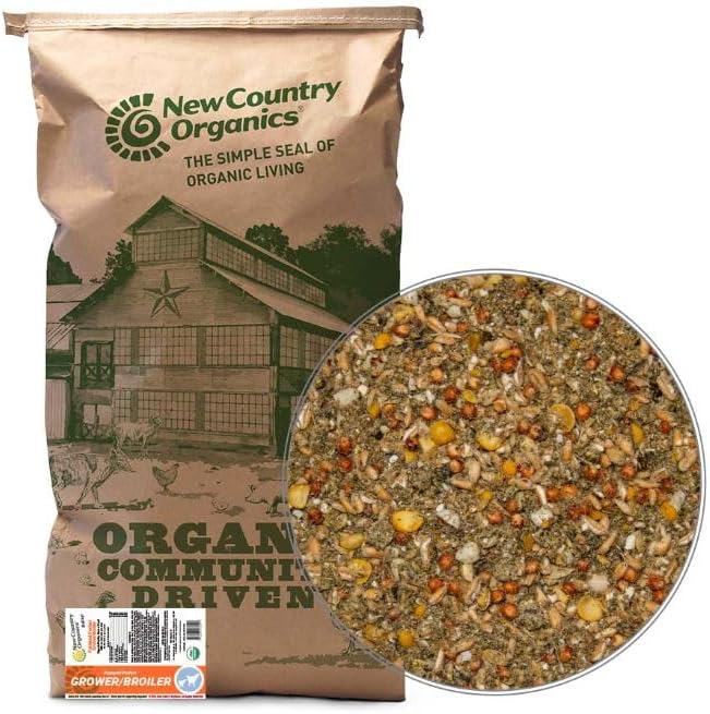 New Country Organics | Pastured Perfect Grower/Broiler Feed for Growing Chickens | Corn-Free and Soy-Free | 19% Protein | Certified Organic and Non-GMO | 40 lbs