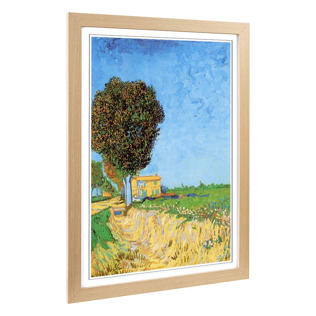 Big Box Art Framed Print of Vincent Van Gogh A Lane Near Arles Design | Wall Art Picture | Home Decor for Kitchen, Living Room, Bedroom, Hallway, Oak, A2 / 24.5x18 Inch / 62x45cm