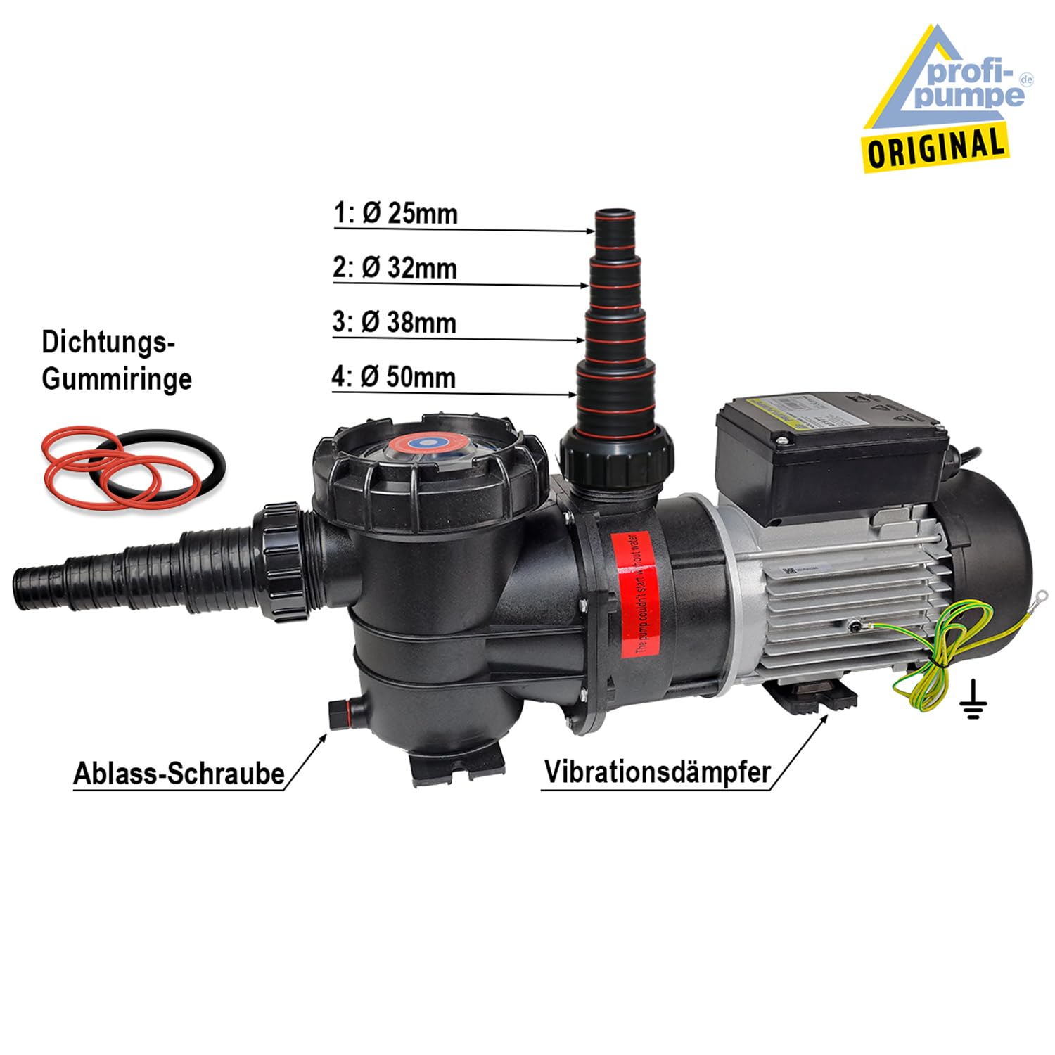 Schwimmbadpumpe Poolpumpe - Filterpumpe Schwimmbad/Swimmingpool, energiesparsam zuverlässig und effektiv, leichte Filterreinigung (POOL-STAR-750W)