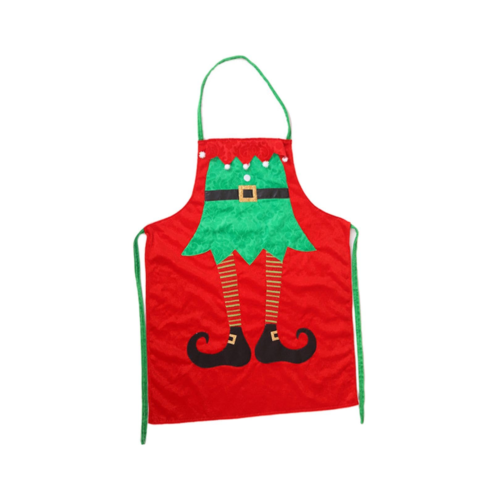 Tablier de cuisine Noël chef en velours d'or rouge résistant