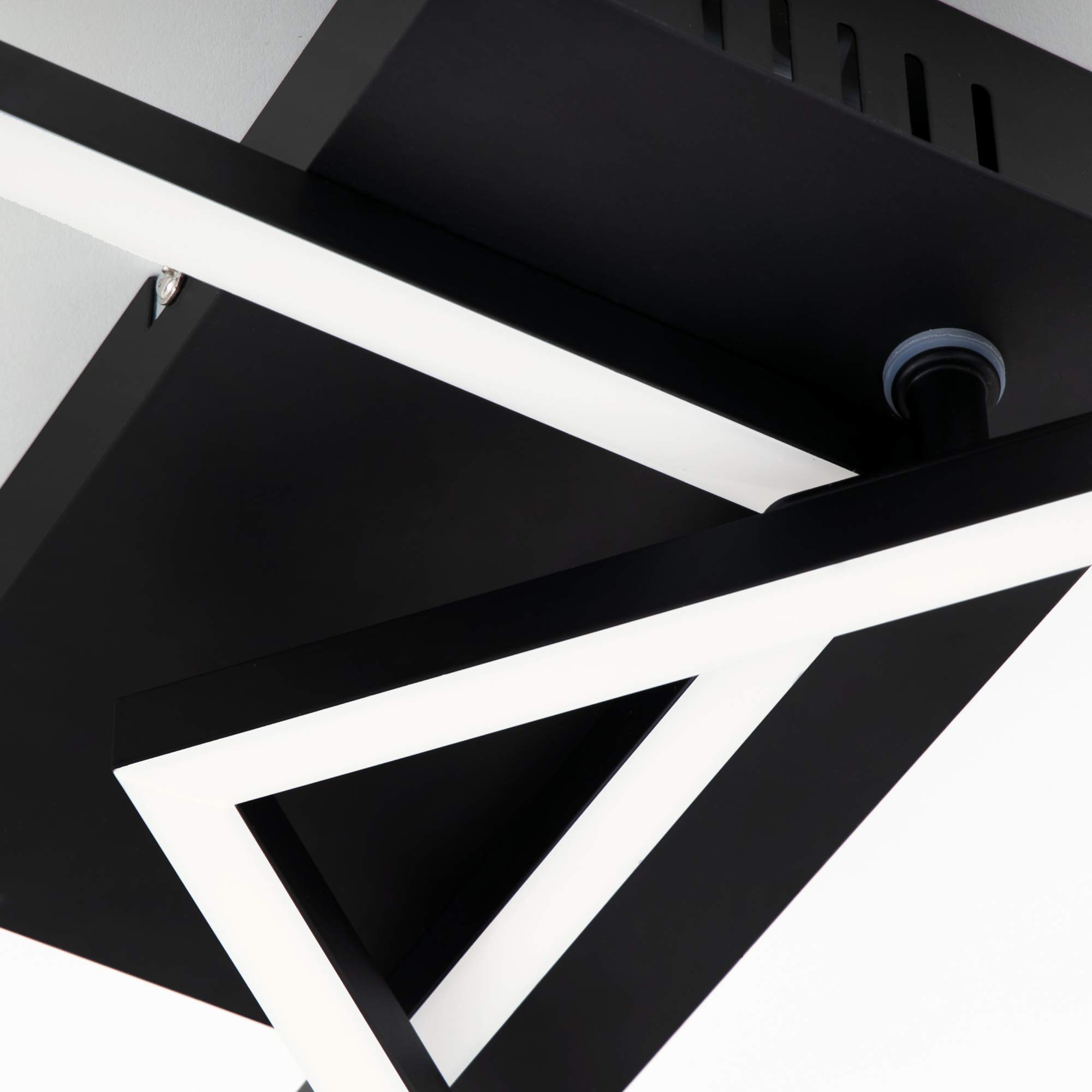 BRILONER - Lampada LED, Lampadario Dimmerabile, Plafoniera Soffitto con Telecomando, Regolazione Temperatura Colore, Funzione Luce Notturna e Timer, Nero, 500x388x78mm