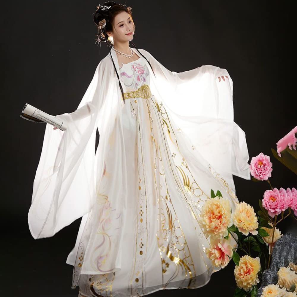 Występy sceniczne Cosplay，han chińska odzież， Kobiety starożytny chiński tradycyjny zestaw Hanfu kobiece przebranie na karnawał Vintage(3X Large)