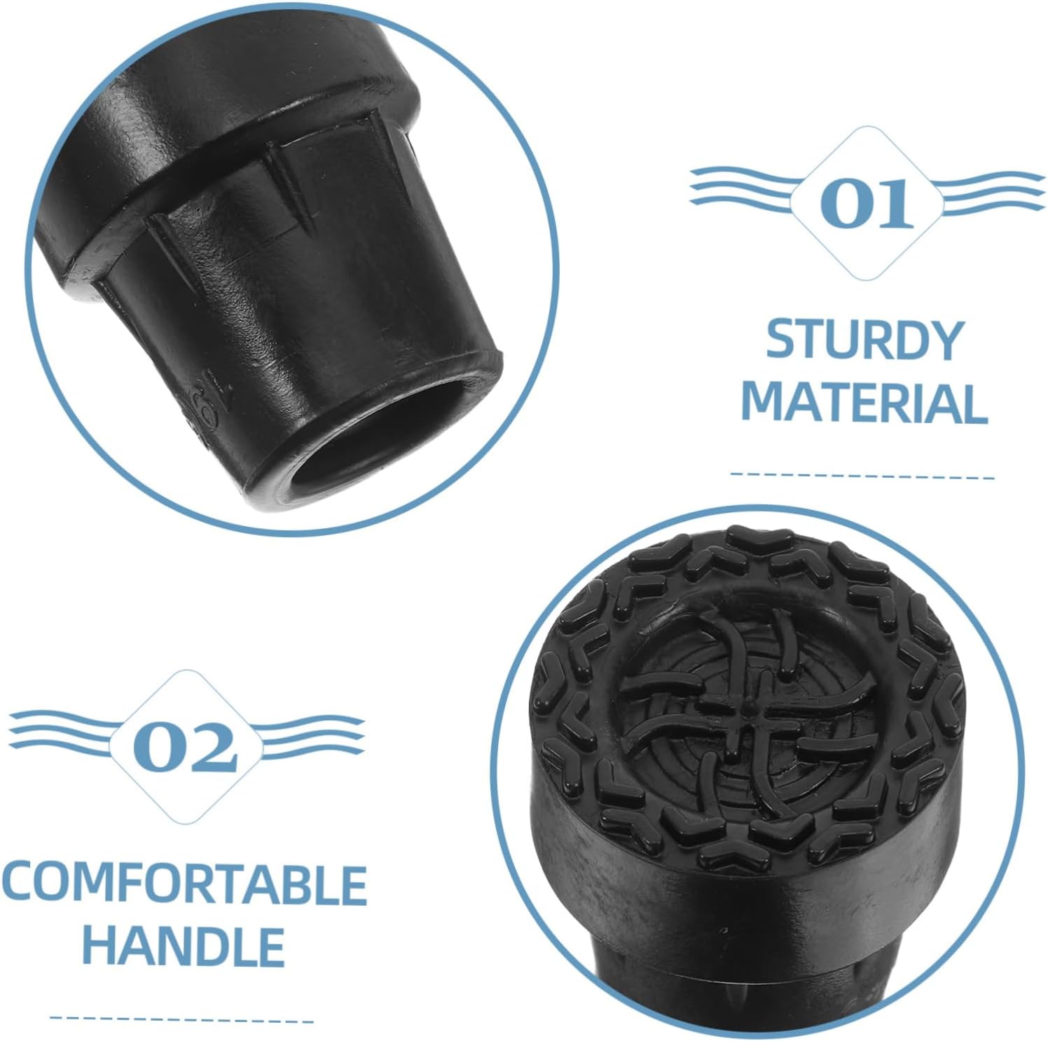 10pcs Heavy Duty Non Slip Rubber Cane Tips Fit Replacement Tips for Walking Canes Crutches Walkers Enhanced Stability and Traction for Safe Walking Black