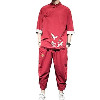 Amazon.co.jp: メンズセットアップ夏服シャツパンツ2点セット