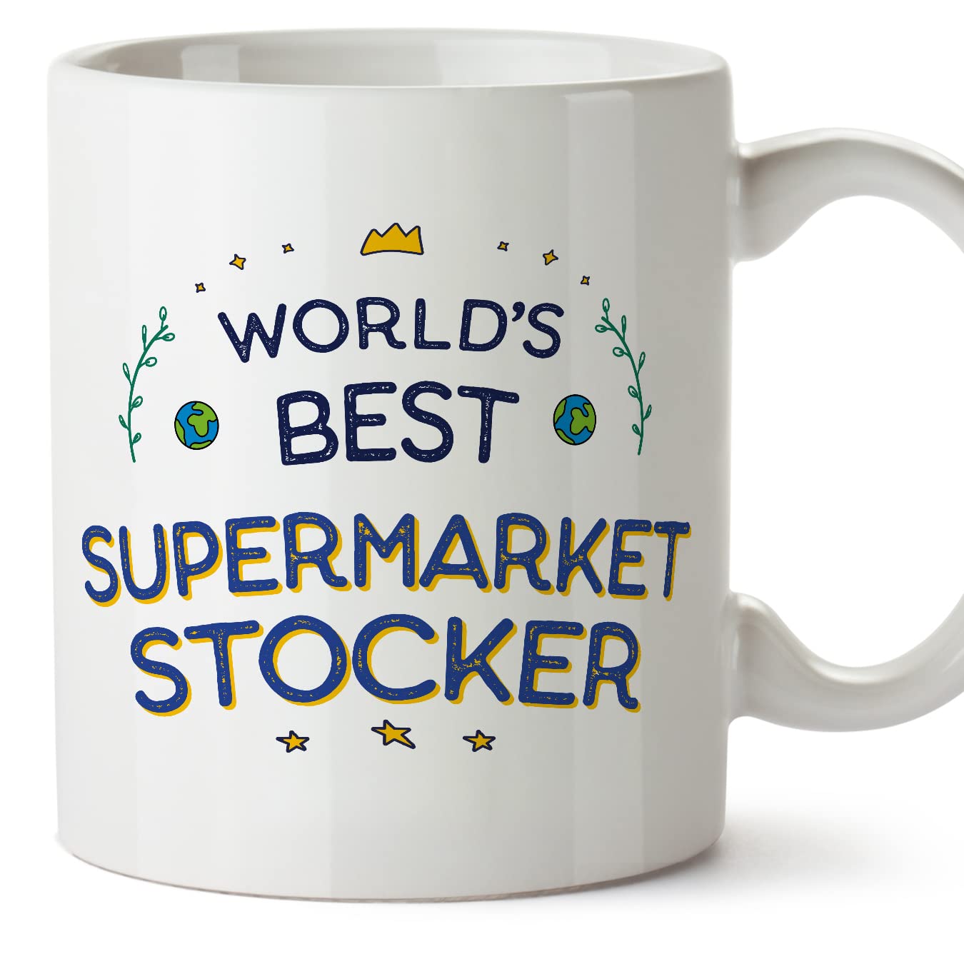 MUGFFINS Supermarket Stocker Mug - in English - World's Best - Funny Gift for Colleagues - Ceramic 11oz Mug — image 1