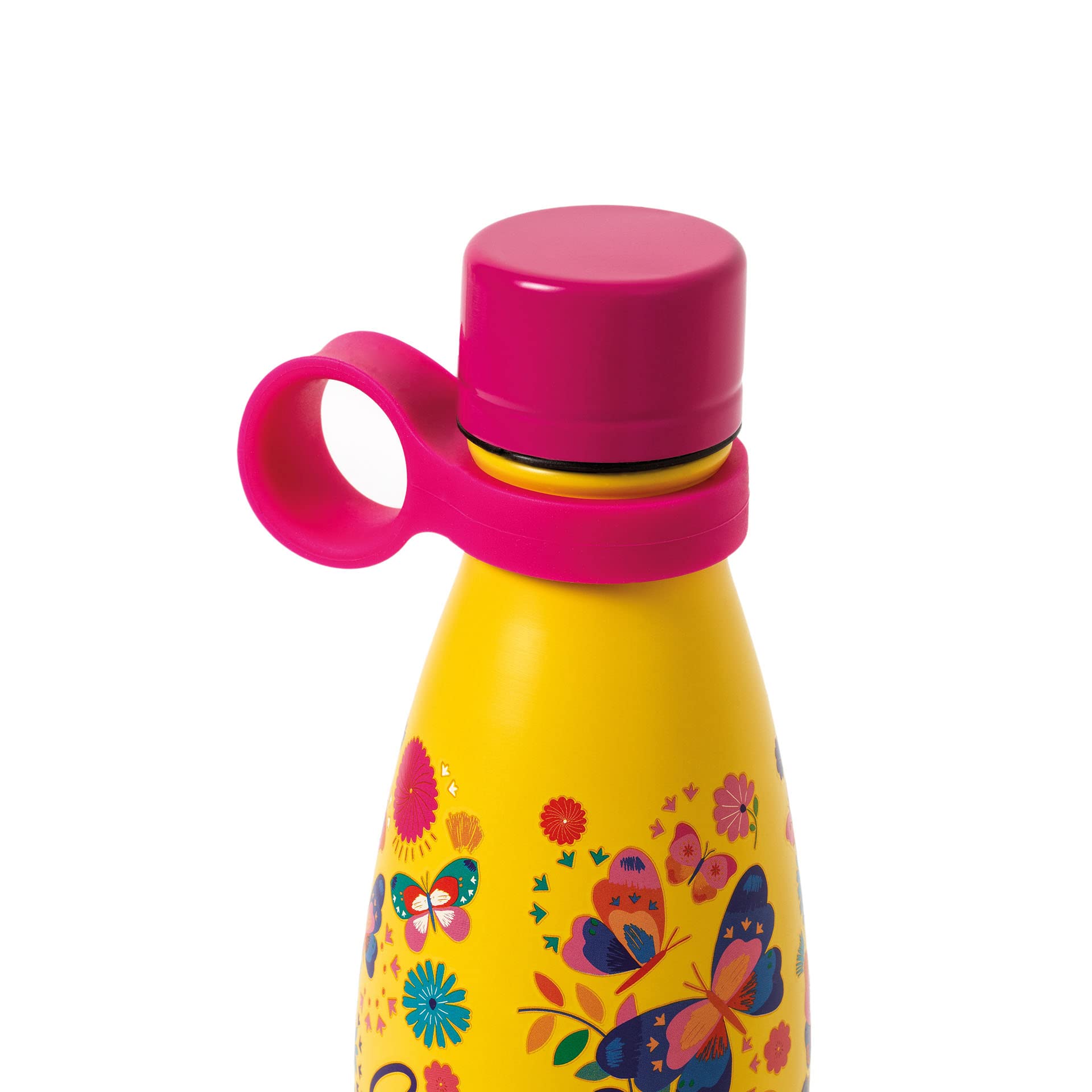 Bottiglia Termica Legami Flowers, 300 Ml, Acciaio Inox, Mantiene Caldo 12 Ore E Freddo 24 Ore, Manico Silicone Rimovibile