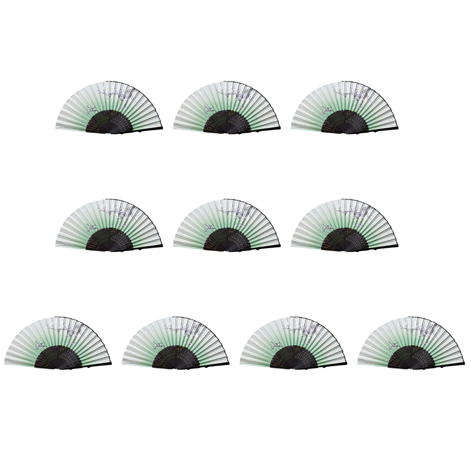 Tsophreniq Of 10 Bamboo Folding Fans Traditional Chinese Handheld Fan with Elegant Carvings for Cooling and Decoration Bamboo Fan