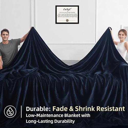 Miniatura 5 de LaSyL Manta de tamaño King extragrande de 120 x 120 pulgadas, 10 x 10 pies, manta gruesa de franela suave y cálida, manta de microfibra de felpa