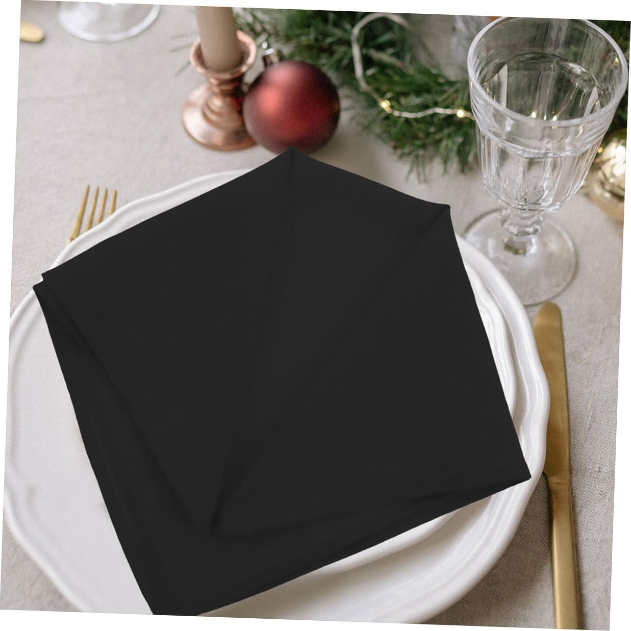 BESPORTBLE Disposable Paper Napkins Thick Soft Black 40x40cm Hotel Wedding Party Table Napkins Household 100pcs (2 Packs)