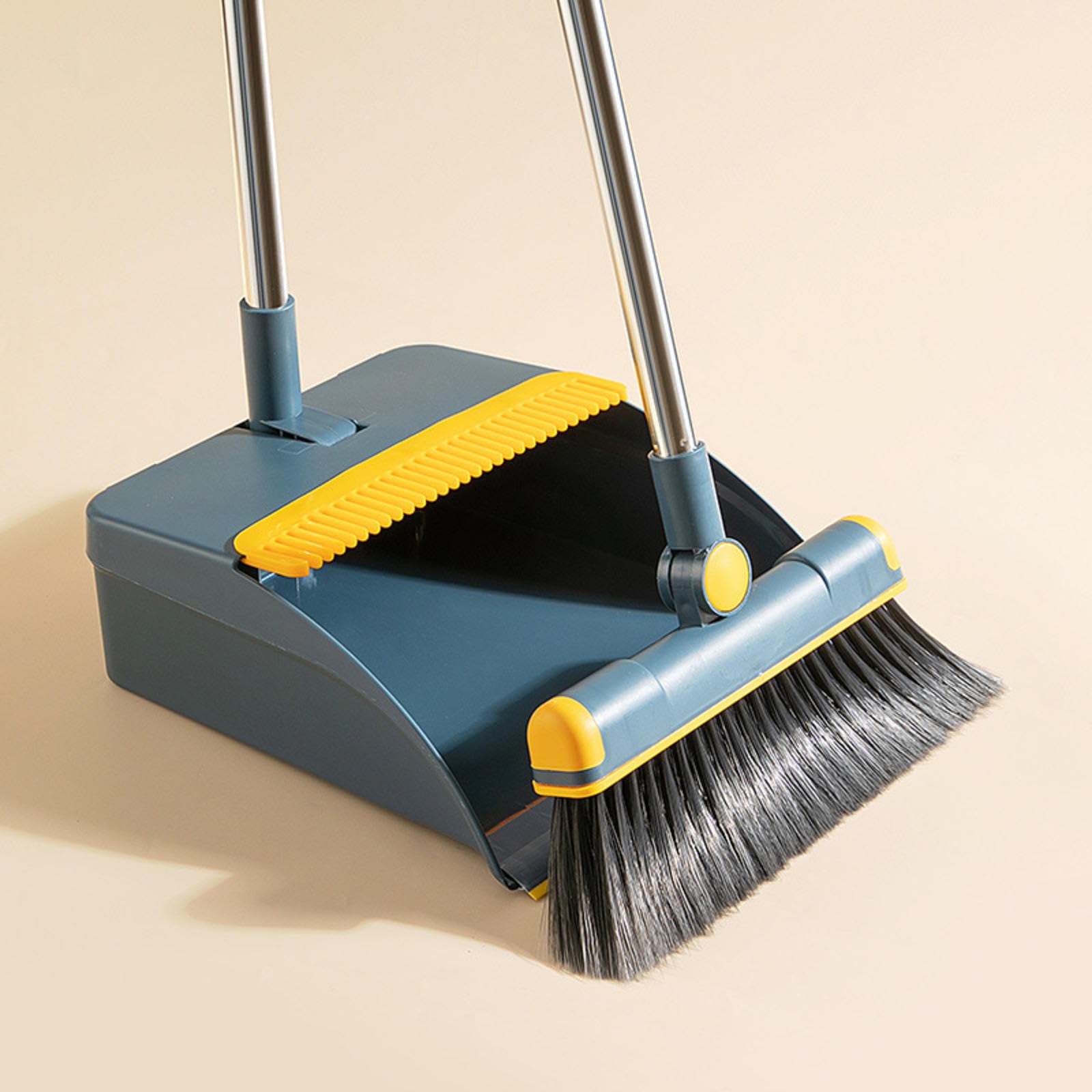 NIBHZ Juego de Escoba y Recogedor para El Hogar, Juego de Recogedor y Escoba con Mango de 33 Pulgadas de Largo para El Hogar, Cocina, Habitación, Oficina, Vestíbulo,Blue