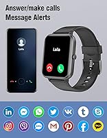 Vista 3 de Reloj inteligente de 1.85 pulgadas para teléfonos iPhone/Android, monitor de frecuencia cardíaca/sueño, podómetro, resistente al agua, IP68