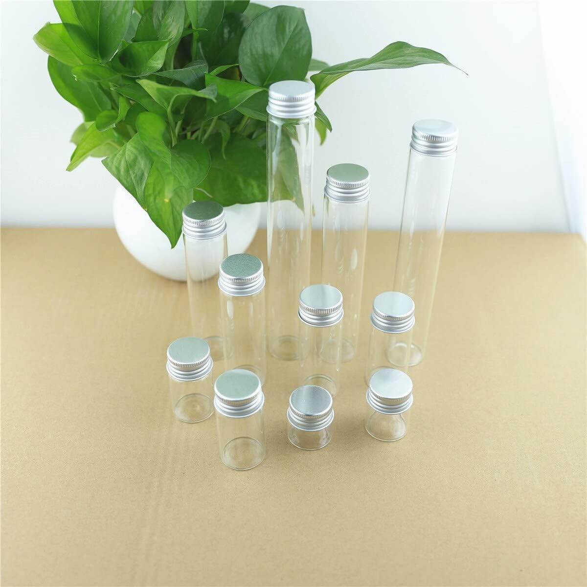 24 ピース/ロット 30*150 ミリメートル 80 ミリリットル小さなガラスボトルアルミキャップガラス小さな瓶バイアル透明ガラス