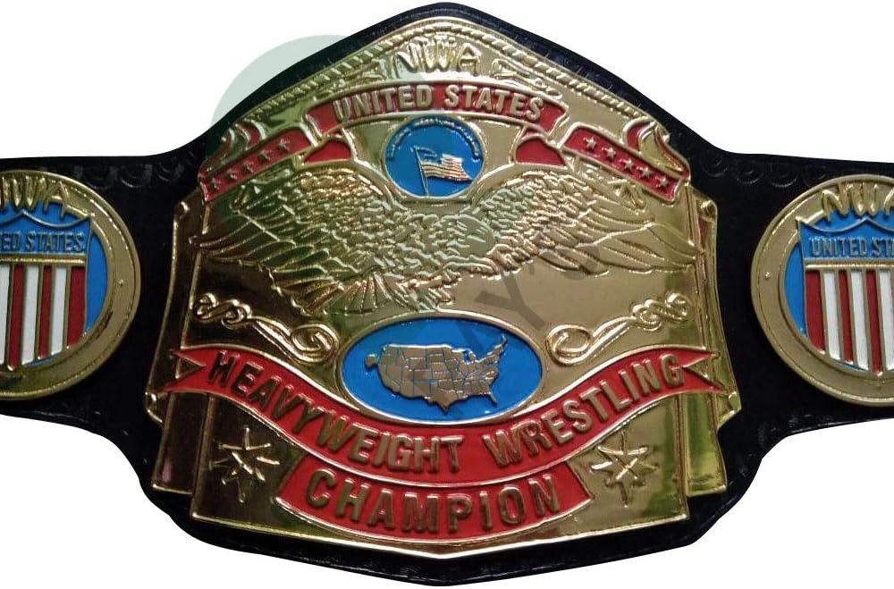 NWA United States Heavyweight Wrestling Champion 4MM Brass Plates Replica Belt Adult Size