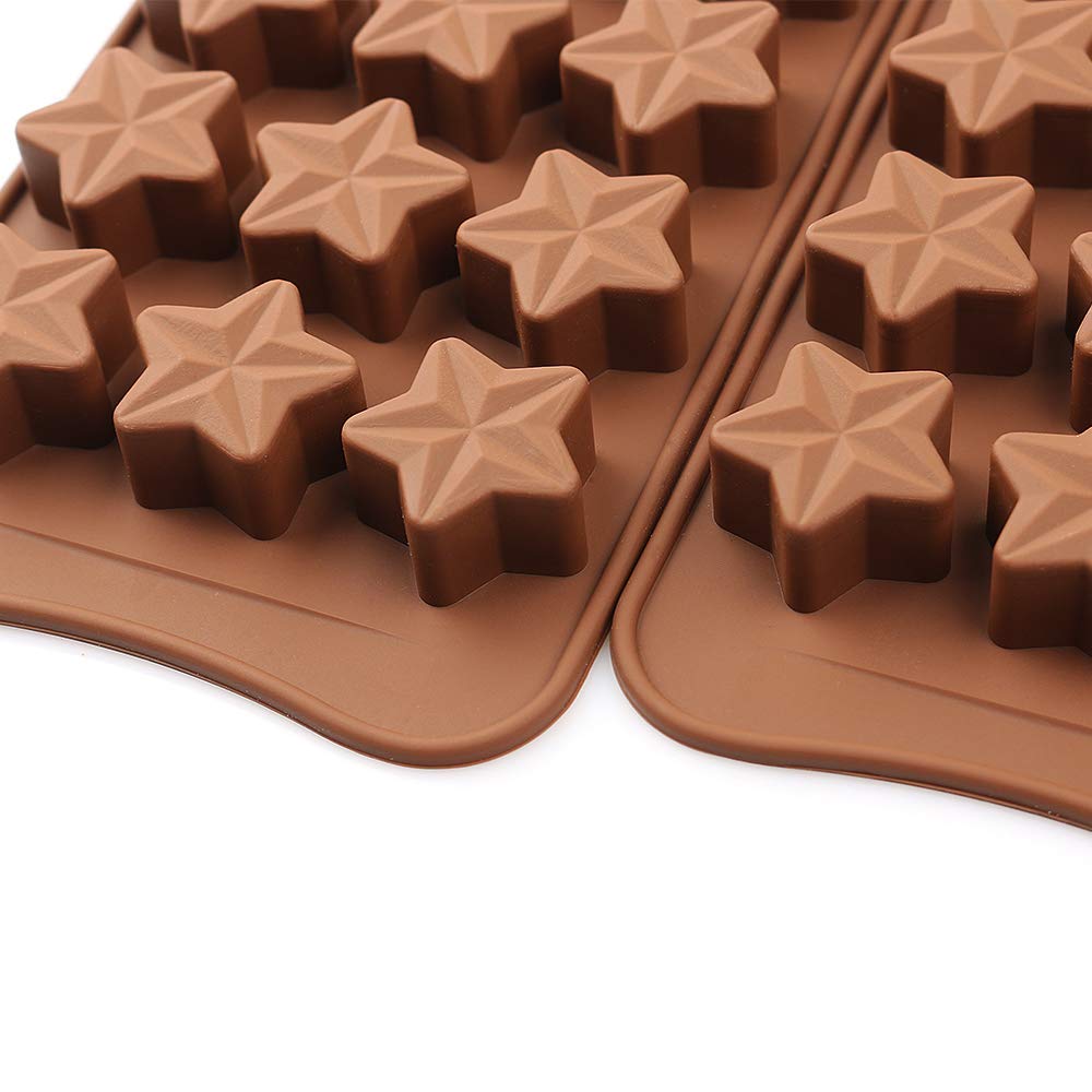 KRUPANIDHI Silicone Chocolate Molds Star Shapes Cookies Mould 2