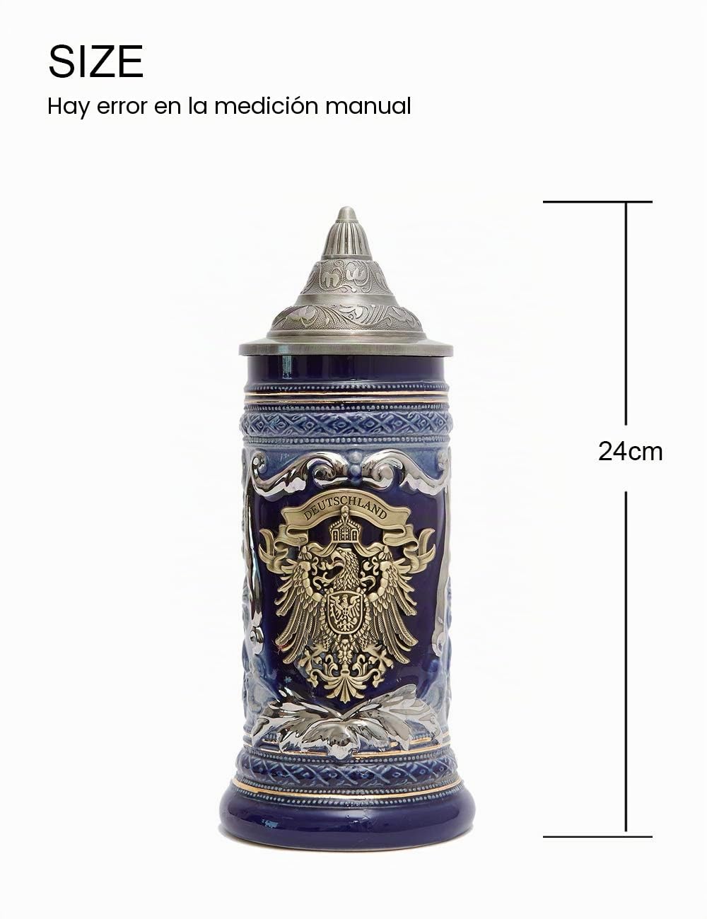 HAUCOZE Jarra de Cerveza Alemana Vikinga Bavaria,Taza con Tapa, Regalo de Oktoberfest y Cumpleaños para Hombres Padre Esposo 0,6 Litros
