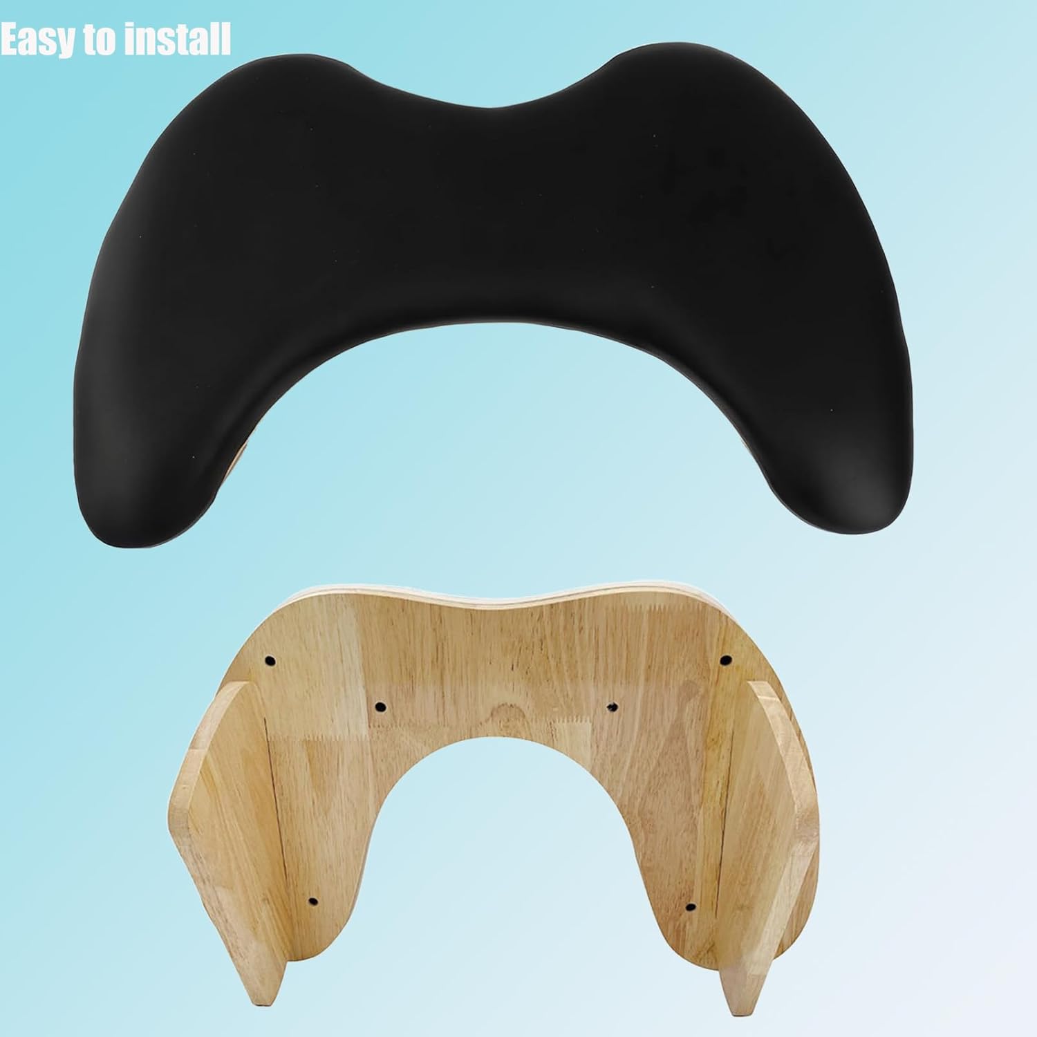 U-shaped Arm Rest for Nails Tech, Nail Arm Rest with Detachable Brackets Microfiber PU Leather Manicure Hand Rest Pillow for Nail Tech Must Haves Manicure Tools (Black)