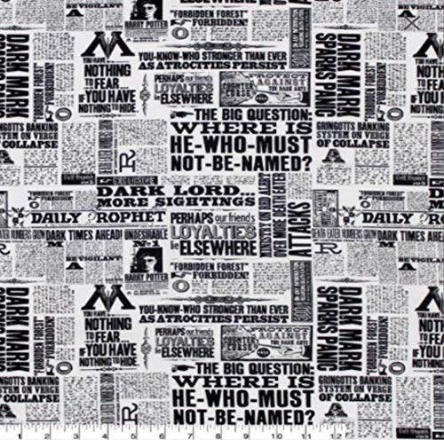 Country Snuggles Harry Potter Newspaper Fabric by The Yard (1/2 Yard)