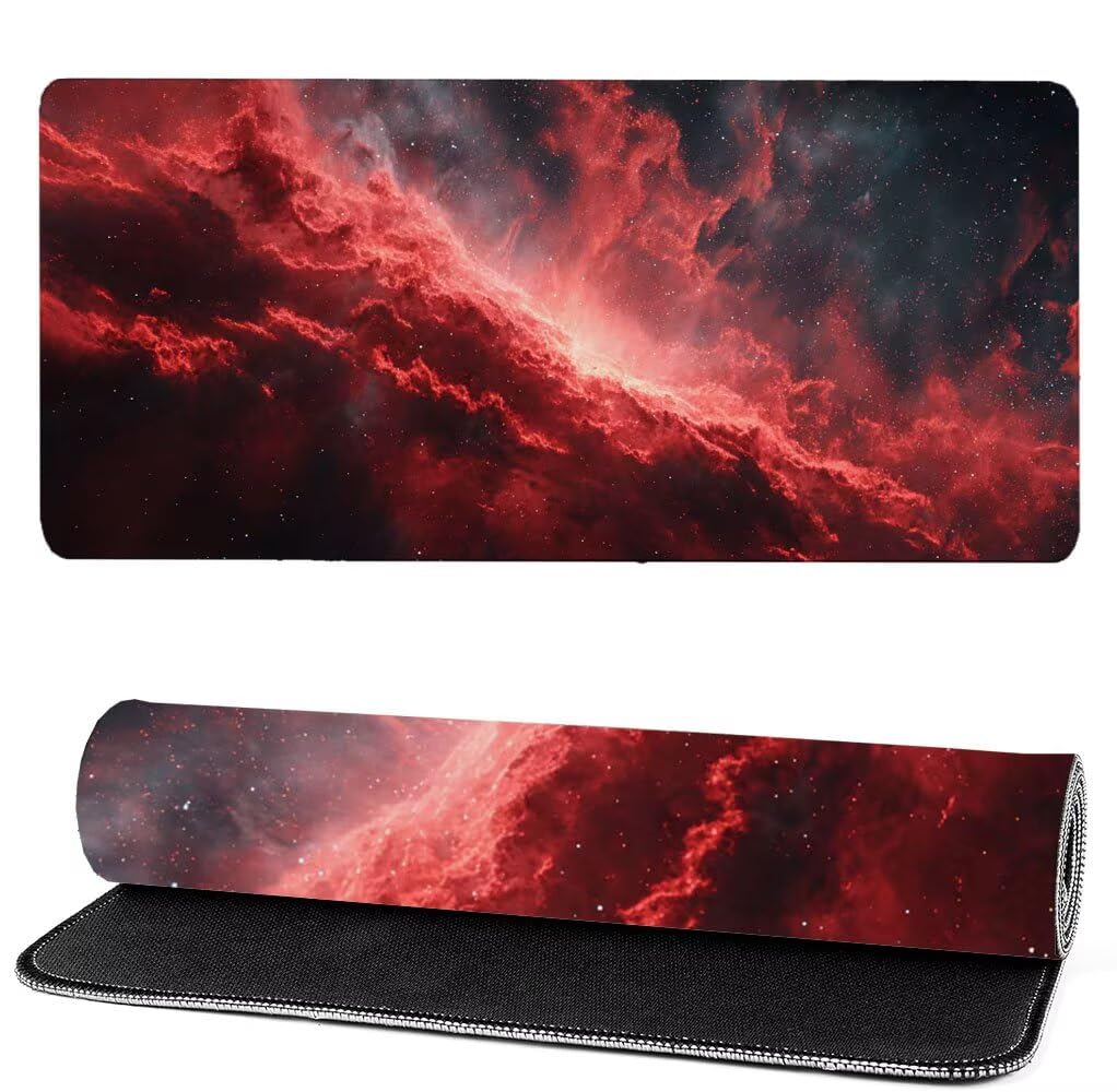 Podkładka pod mysz XXL 1000x500x3mm czerwona, podkładka pod mysz do gier krajobraz, poprawa precyzji i szybkości, podkładka pod mysz do gier antypoślizgowa gumowa podstawa, dekoracja biurka MM-185