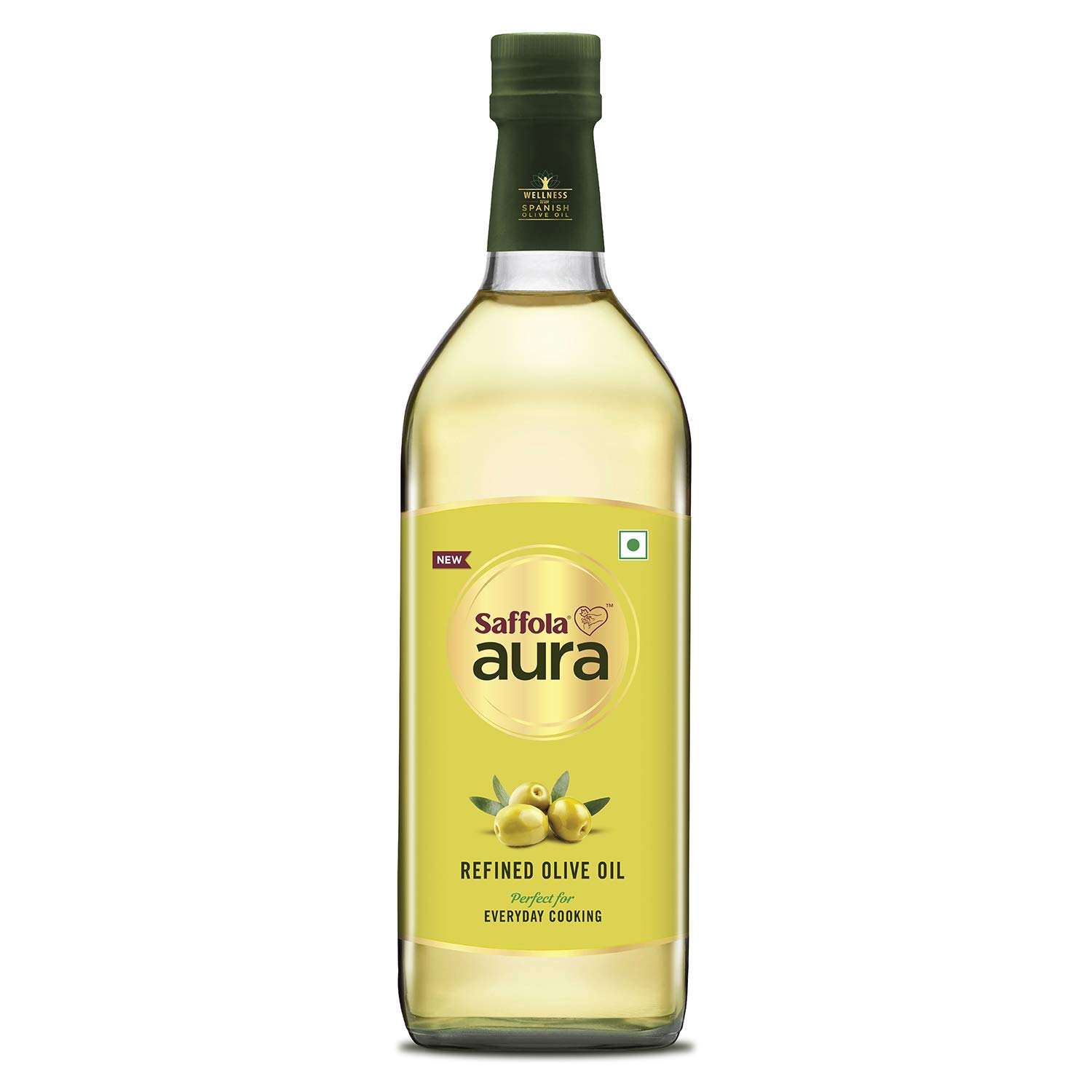 Saffola Aura Refined Olive and Flaxseed Oil, 1 L