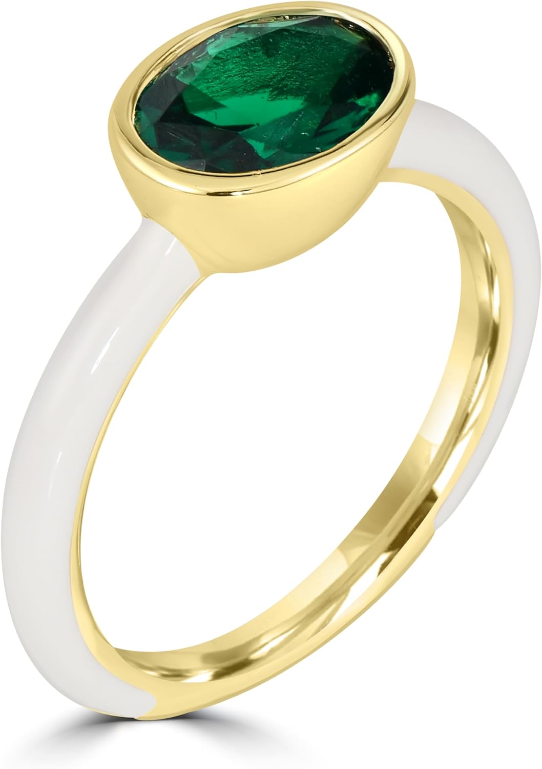 Bob Mackie Jewelry White Gold over Brass White Cubic Zirconia Ring