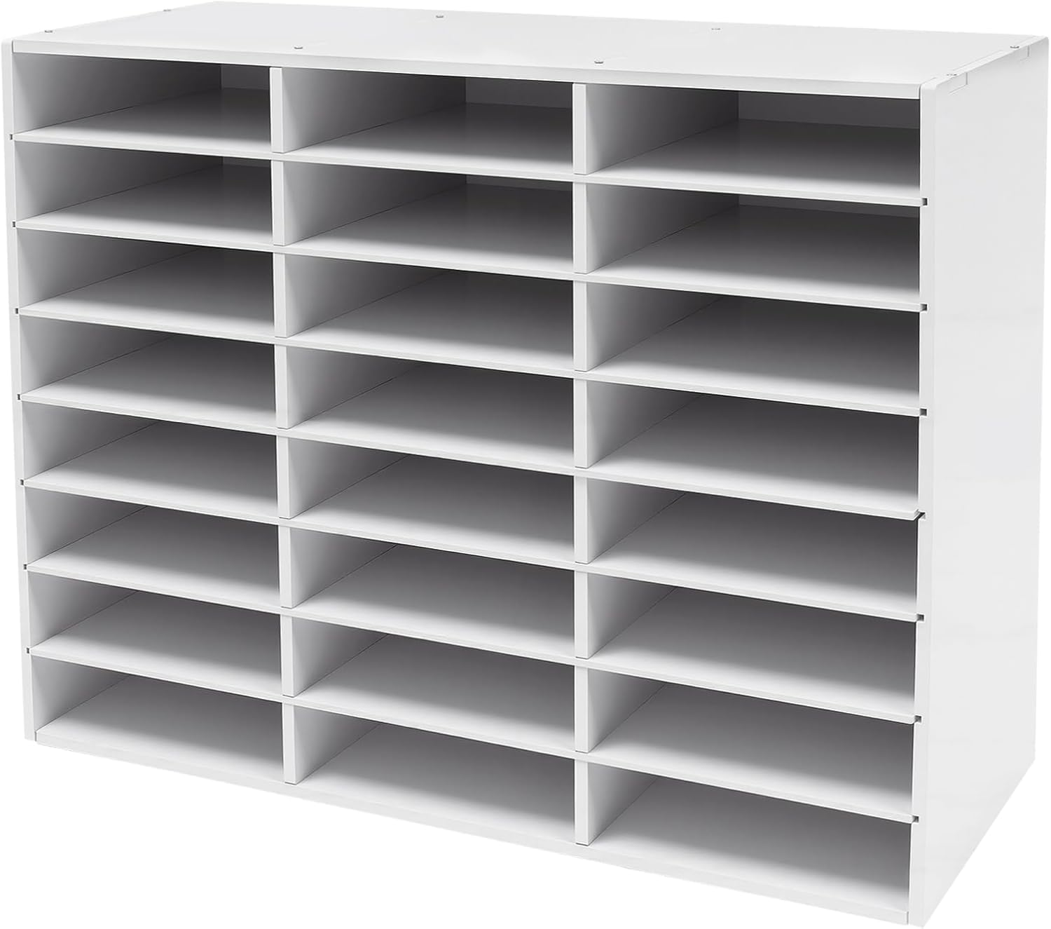 24 Compartimentos A4 Bandeja Archivador Organizador,Máximo 60kg,73.7x30.2x59.6cm Revistero Clasificador Carta archivador de PVC Soporte Papeles Almacenamiento Escritorio Estante Documentos,Blanco
