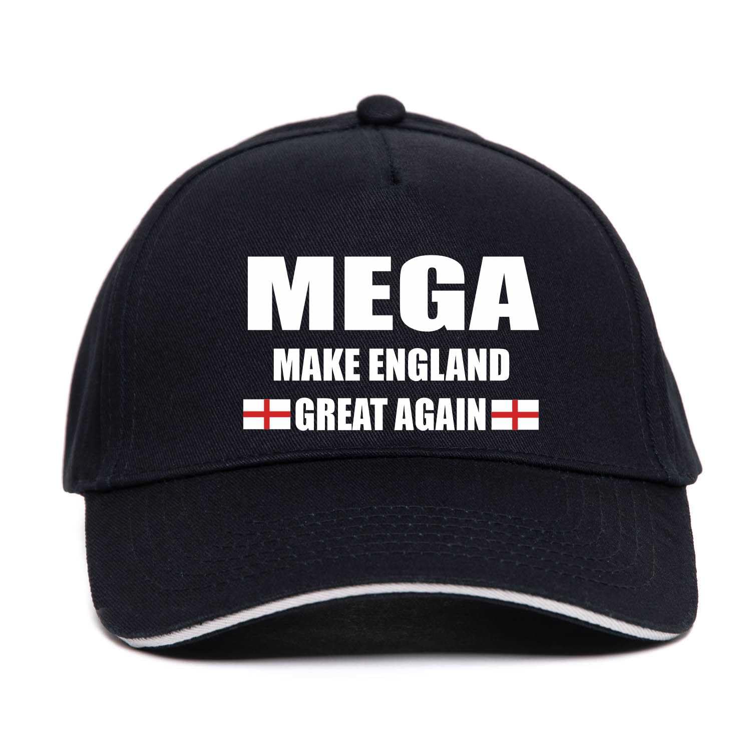 Print4U Baseball Cap Mega Make England Great Flag St George Cross English Pride Black