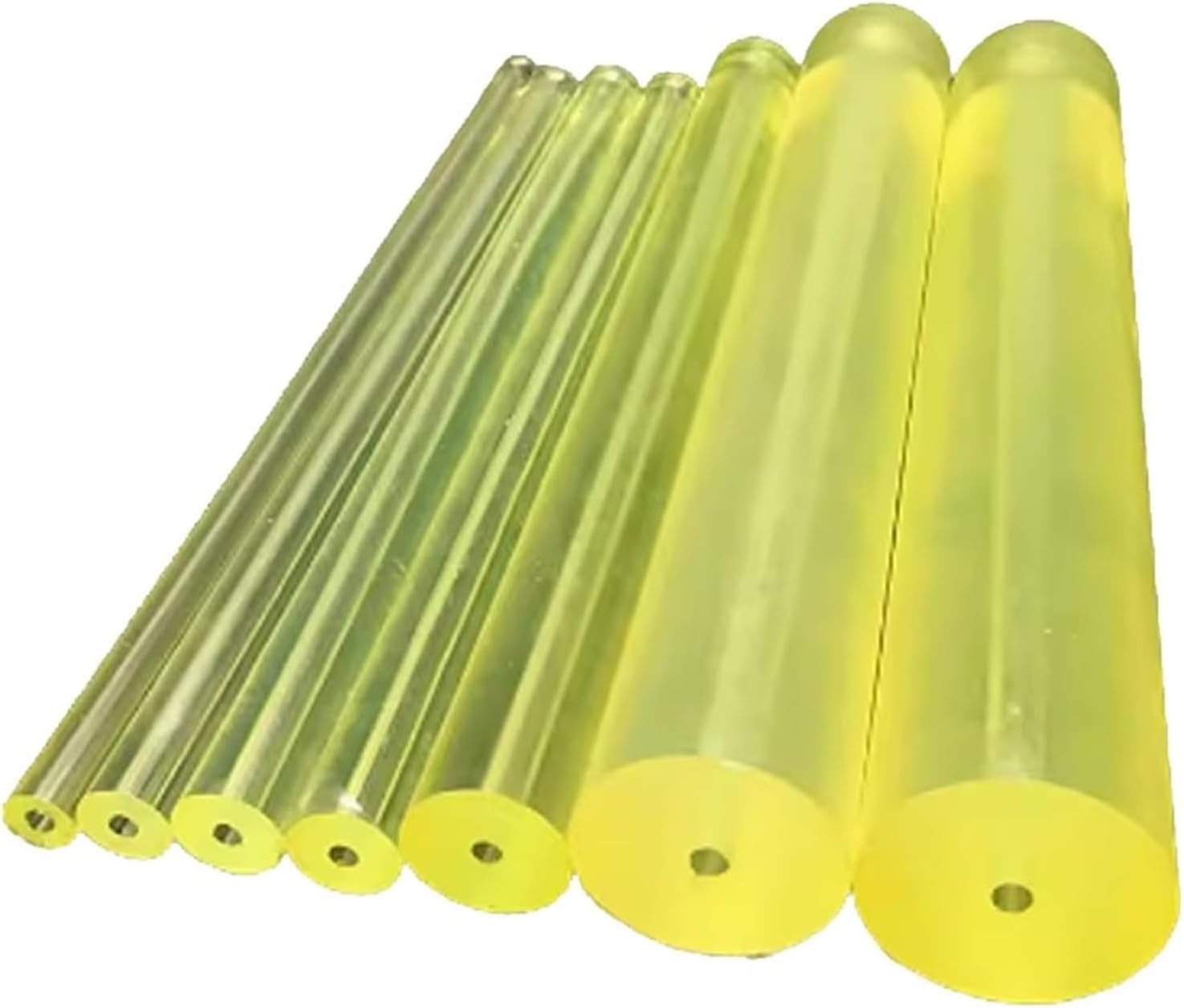 Polyurethane PU Hollow Rods, High Elasticity Shock Absorption Bar, 500mm Length, Dia 16-100mm with 6/8/10mm Aperture, Translucent(22 * 8 * 500MM)