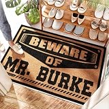 EJXN Zerbino impermeabile – Attenzione a Mr. Burke Outdoor Door | Cookies – Zerbino per porta d'ingresso/gomma casa e diamante per porta d'ingresso interna (40 x 60 cm)