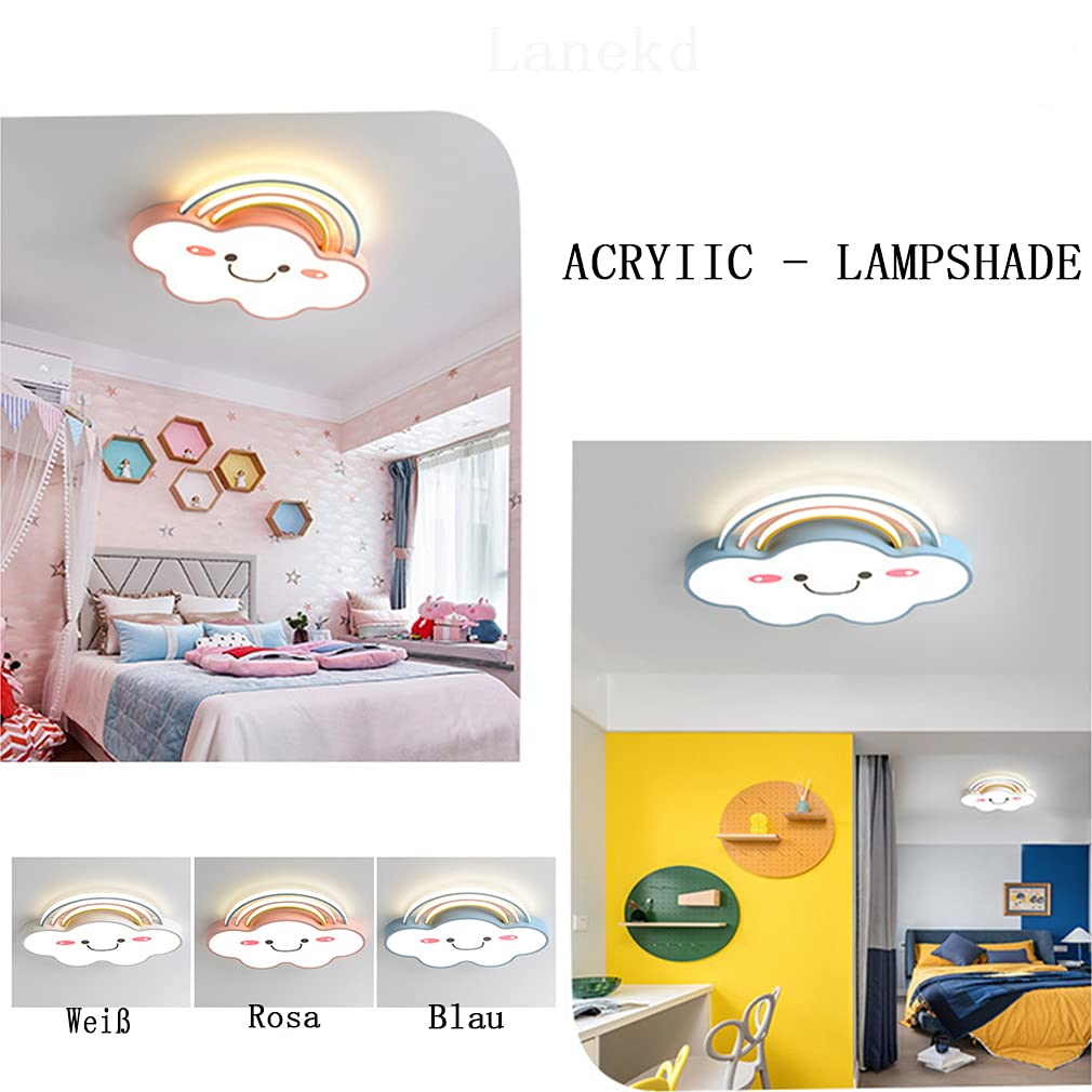 LED Kinderzimmerlampe Regenbogen Wolken - 40W Dimmbar Mit Fernbedienung