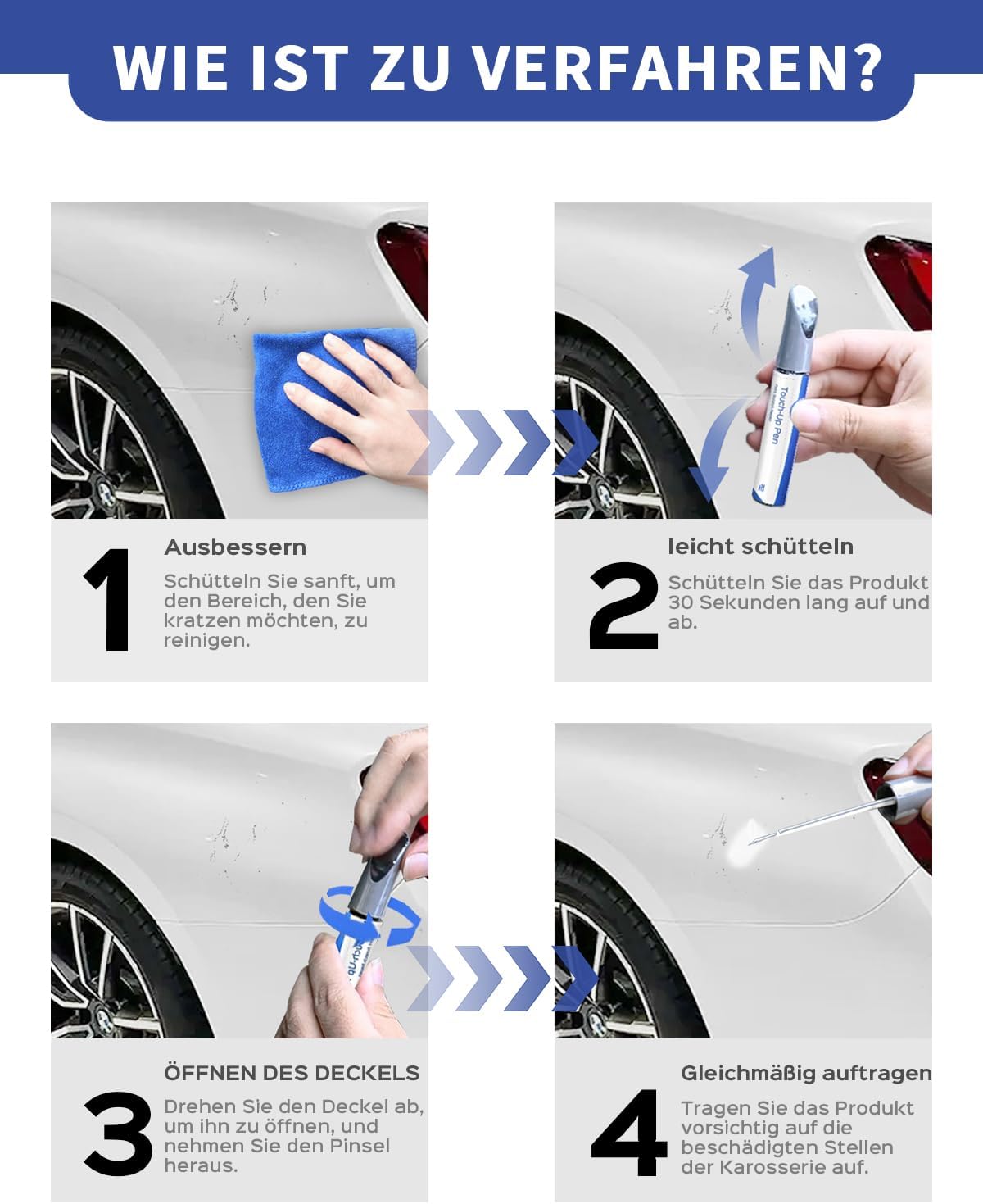 LS9R/2Y Glacier White Metallic Touch Up Paint - Exact Match for Audi Q3/Q2L - Touch Up Scratches and Chips image 3