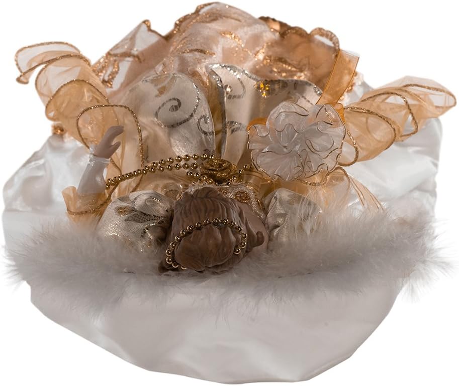 Kurt Adler J6060 17" Ivory & Gold Angel Treetop - Image 4