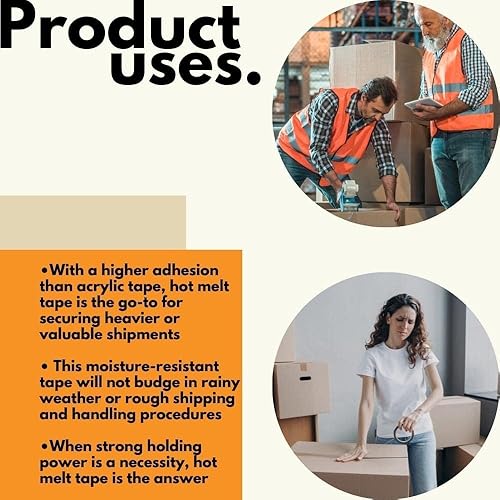 Miniatura 8 de Máquina Longitud Embalaje Cinta Hotmelt 2" X 1000yards, 1.7mil 12rollos