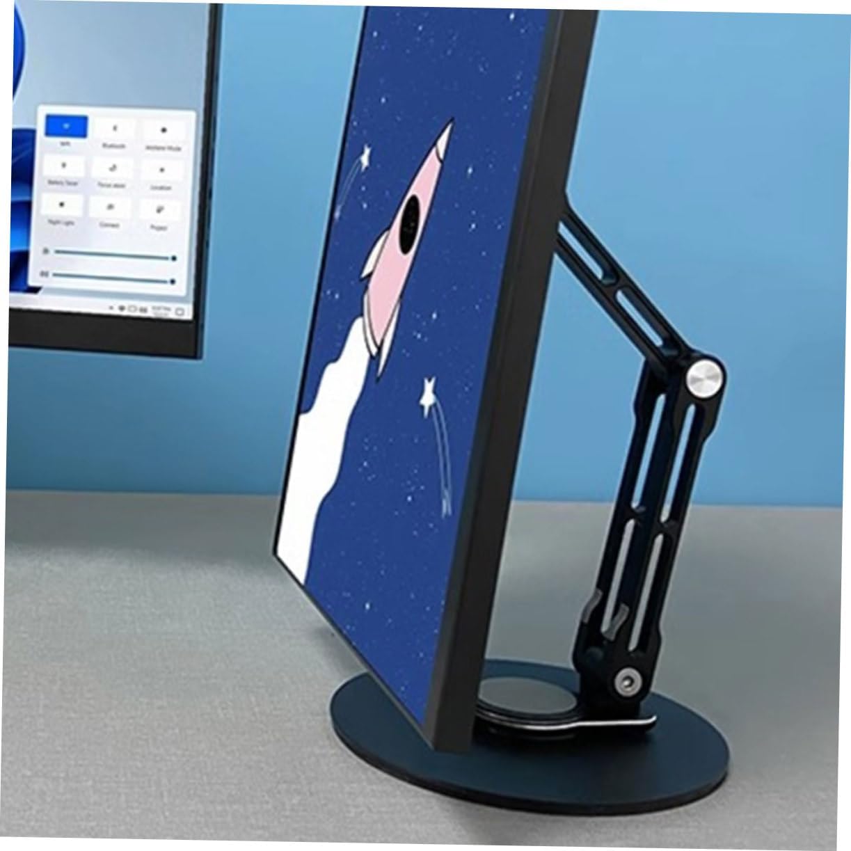 NUOBESTY Adjustable Tablet Stand Foldable Multi-use Bracket for Desk Non- Base Compatible Tabs and More for Home and Travel Use