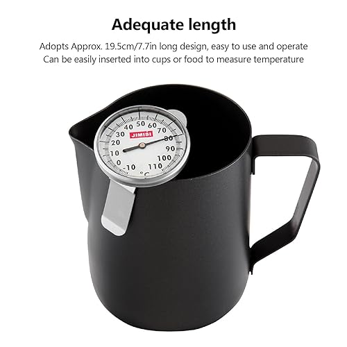 Miniatura 4 de Termómetro de leche para cocinar leche al vapor, termómetro de olla para yogur, suministros para hacer queso y café con clip expreso, termómetro de