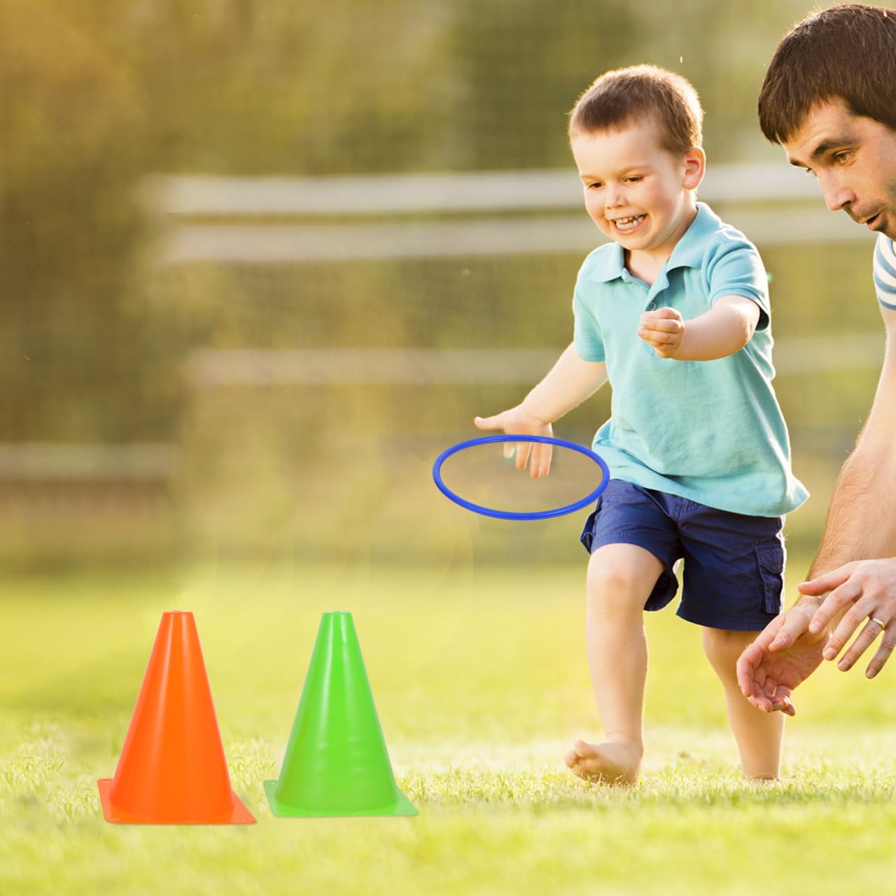 Conos De Plástico para Lanzamiento con Anillos Juego De Entrenamiento Deportivo para Niños, Seguro y Duradero, Ideal para Fiestas Infantiles, Actividades Al Aire Libre y Entrenamiento Sensorial