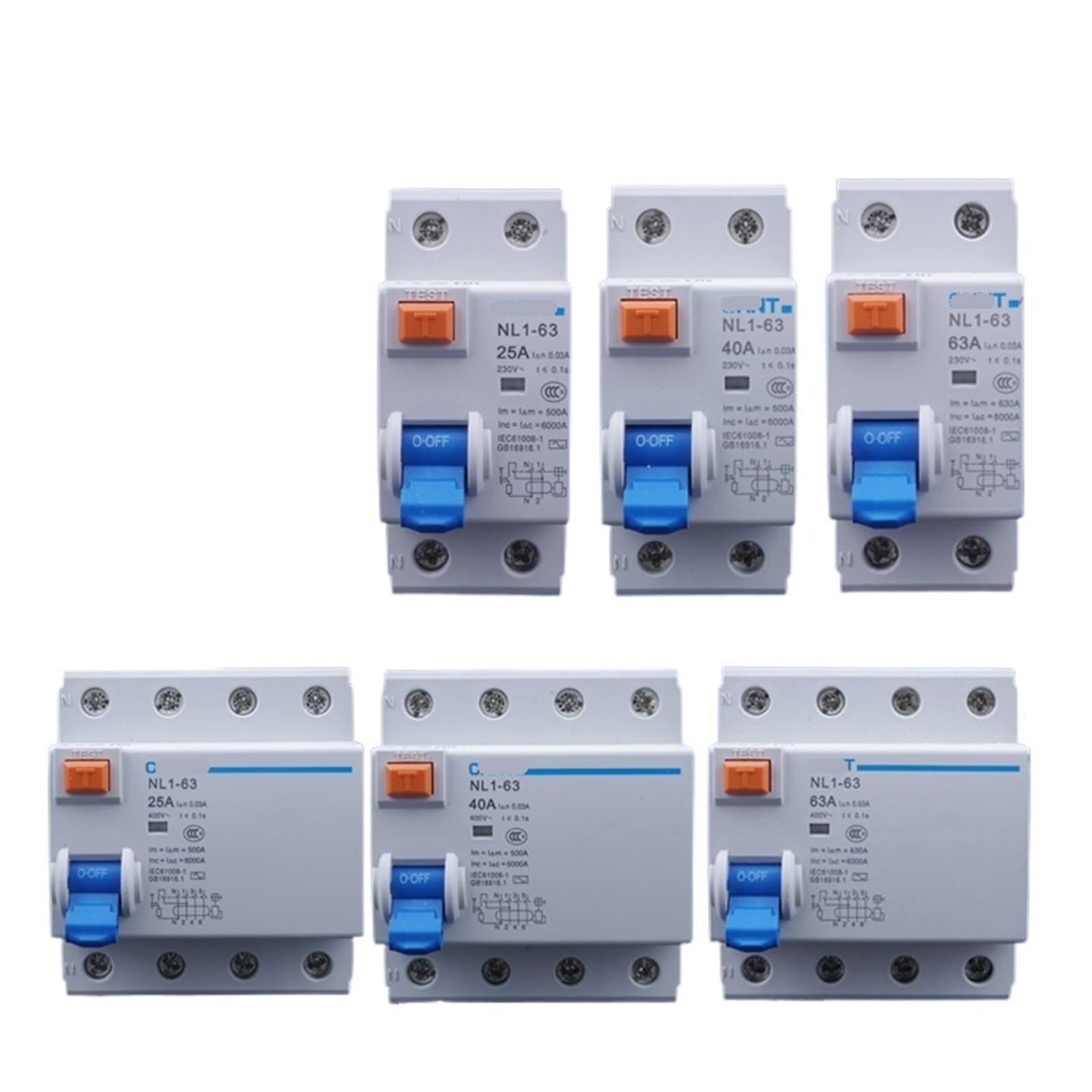 Chint Leakage Circuit Breaker NL1-63 4P2P 25A 40A 63A 30mA Residual Leakage Protection Switch (Color : 3P+N, Size : 40A)