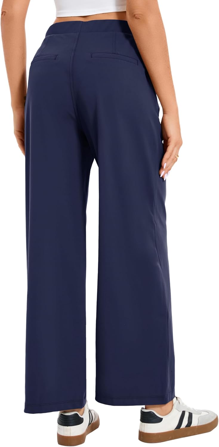 Oyamiki Women's Business Casual High Waisted Dress Pants with Pockets Wide Leg Work Pants Trousers Fashion Fall Outfits - Image 4