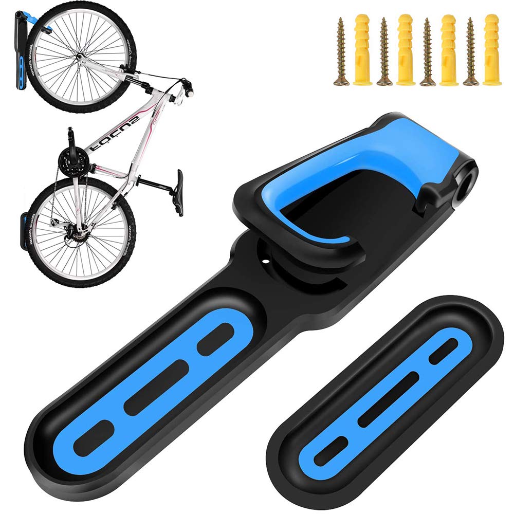 LWZko Bike Wall Rack, Bicycle Hanger, Mountain Bicycle Wall Mounted, Bike Rack, Bike Wall Hook Holder Stand, ABS Foldable Adjustable Vertical Bicycle Hanger for Bicycles Display (Style B)