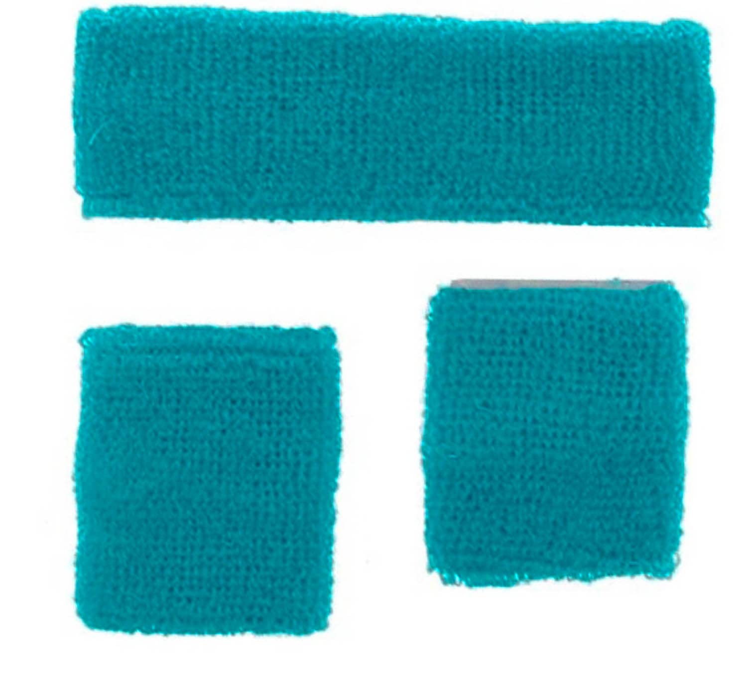 Mytoptrendz® -Soft Sports Sweatbands Wrist Headband Set (Turquoise blue)