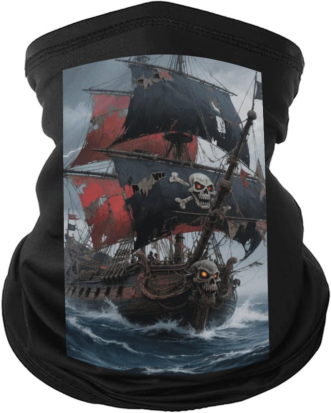 Pirate Ship at Sea Neck Gaiter Face Mask UV Protection for Men Women, Breathable Quick Dry Face Cover Bandana Outdoor Sports Balaclava Wind-Proof for Hiking Skiing Motorcycle Cycling